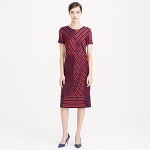 J Crew Collection Open Back Dress, burgundy & navy, NWOT sz 4